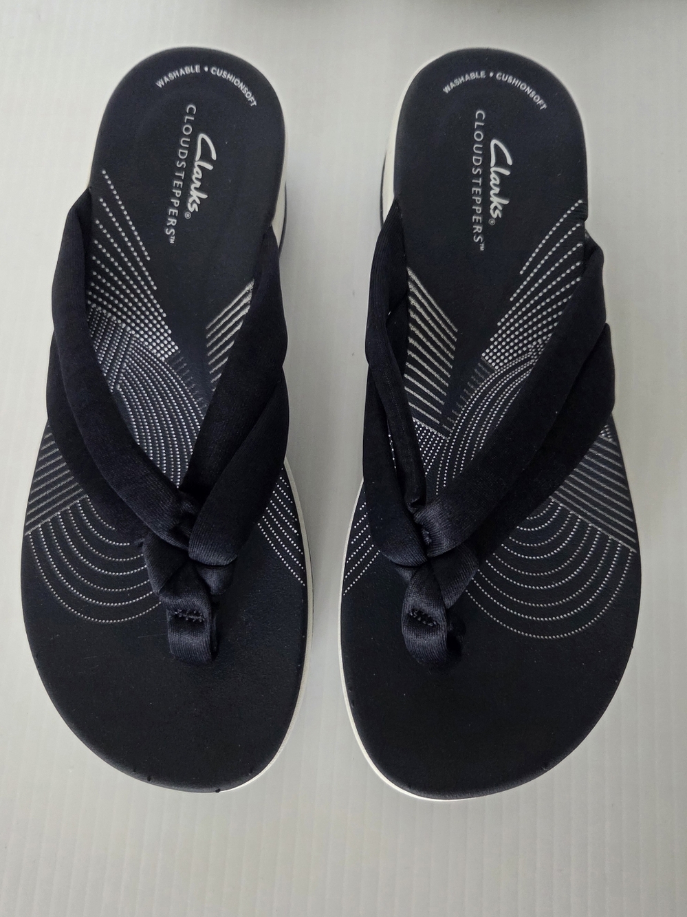 Clarks Arla Kayle Cloudsteppers Knotted Thong Sandals, Size 8, Navy